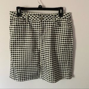 Baccini black and white gingham skirt